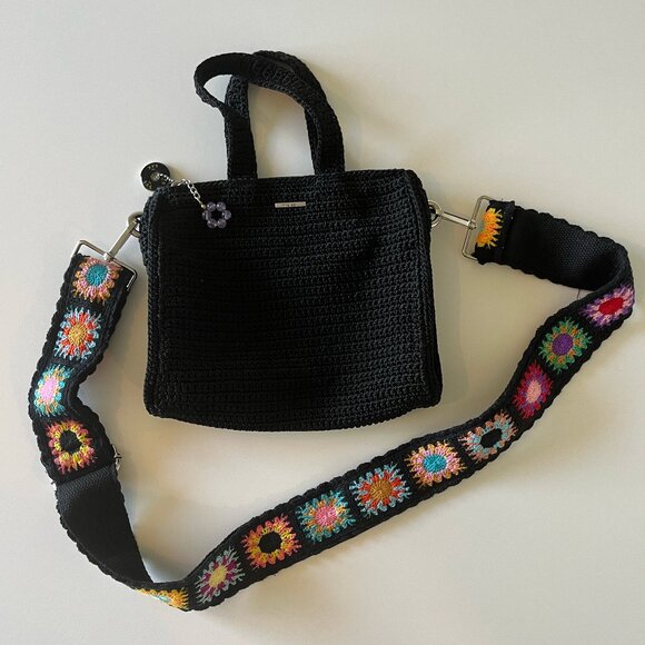 Customized Vintage The Sak Crochet Mini Tote in Black - Picture 2 of 9